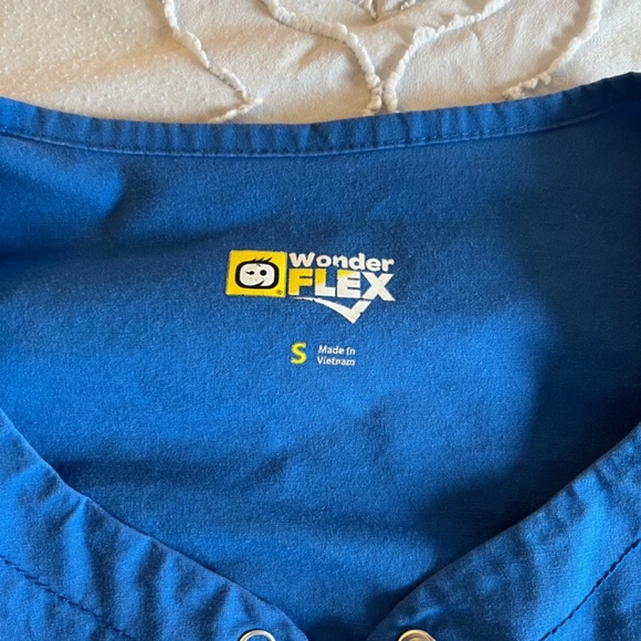 DISCONTINUED WonderWink FLEX Constance Style Royal Blue Warm-up Scrub Jacket - Picture 2 of 5